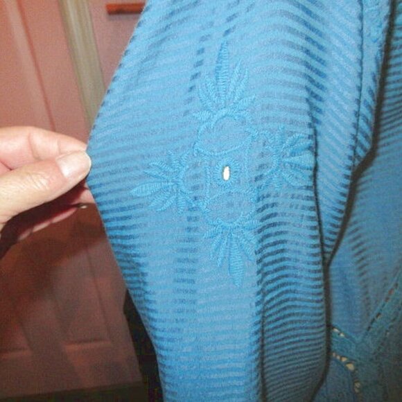 Soft Surroundings Turkish Tile Nightingale Cardigan Size M Embroidered Eyelet - Picture 8 of 12